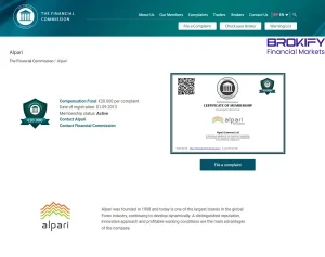 مجوز FinCom بروکر آلپاری