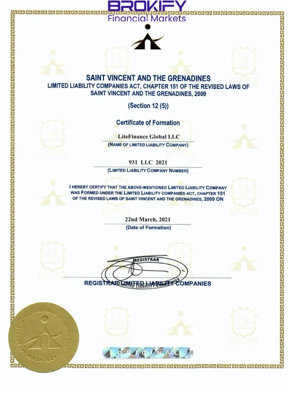 مجوز SVG-FSA لایت فایننس