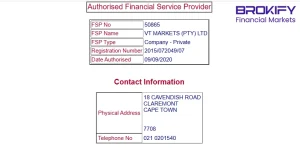 لایسنس FSCA وی تی مارکتس