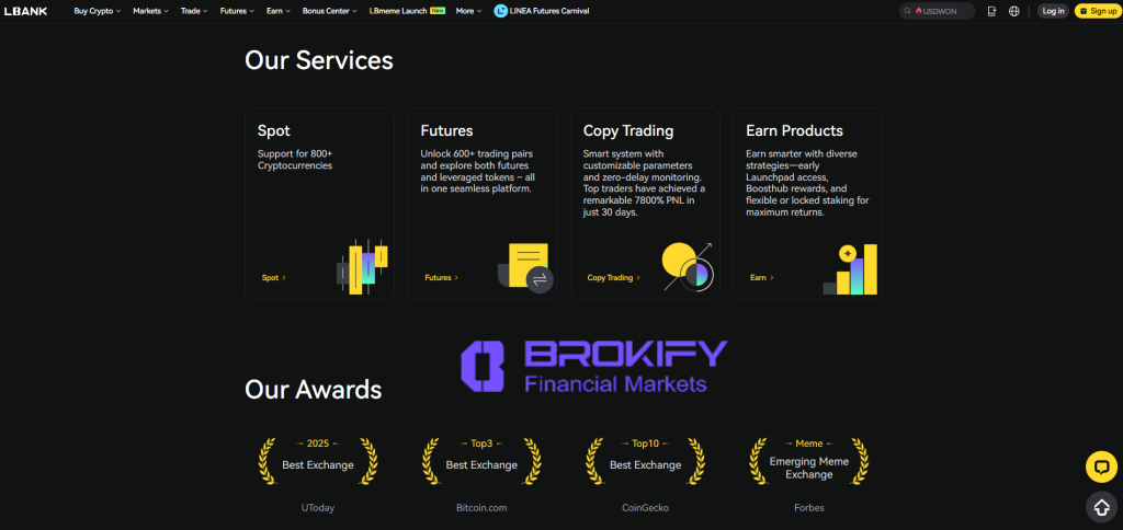 ال بانک - جوایز و خدمات