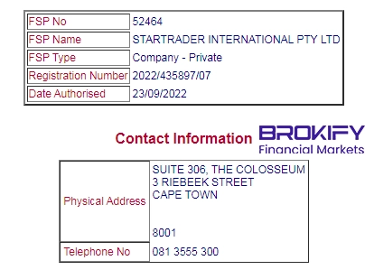 لایسنس FSCA استارتریدر