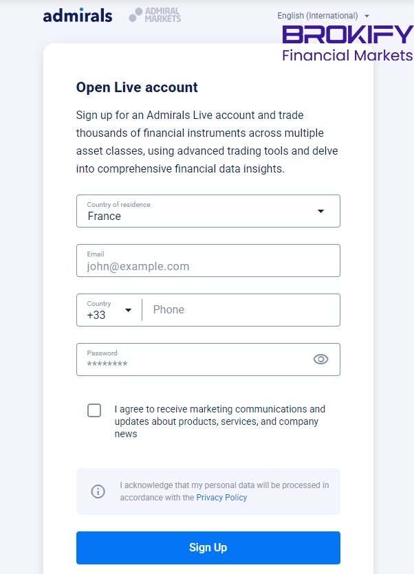 افتتاح حساب بروکر ادمیرال مارکتس