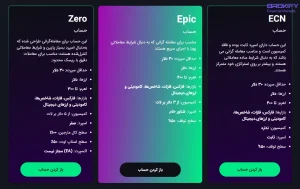 حساب های معاملاتی بروکر اپیک پیپس