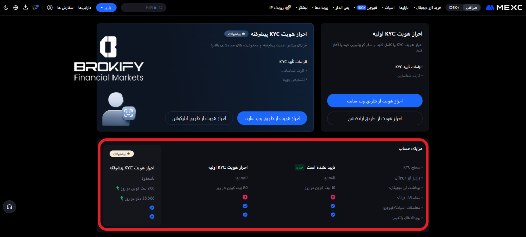 مکسی - سقف واریز و برداشت