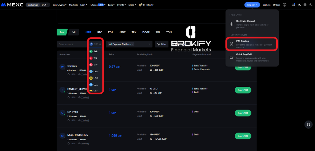 مکسی - واریز و برداشت ارزهای فیات