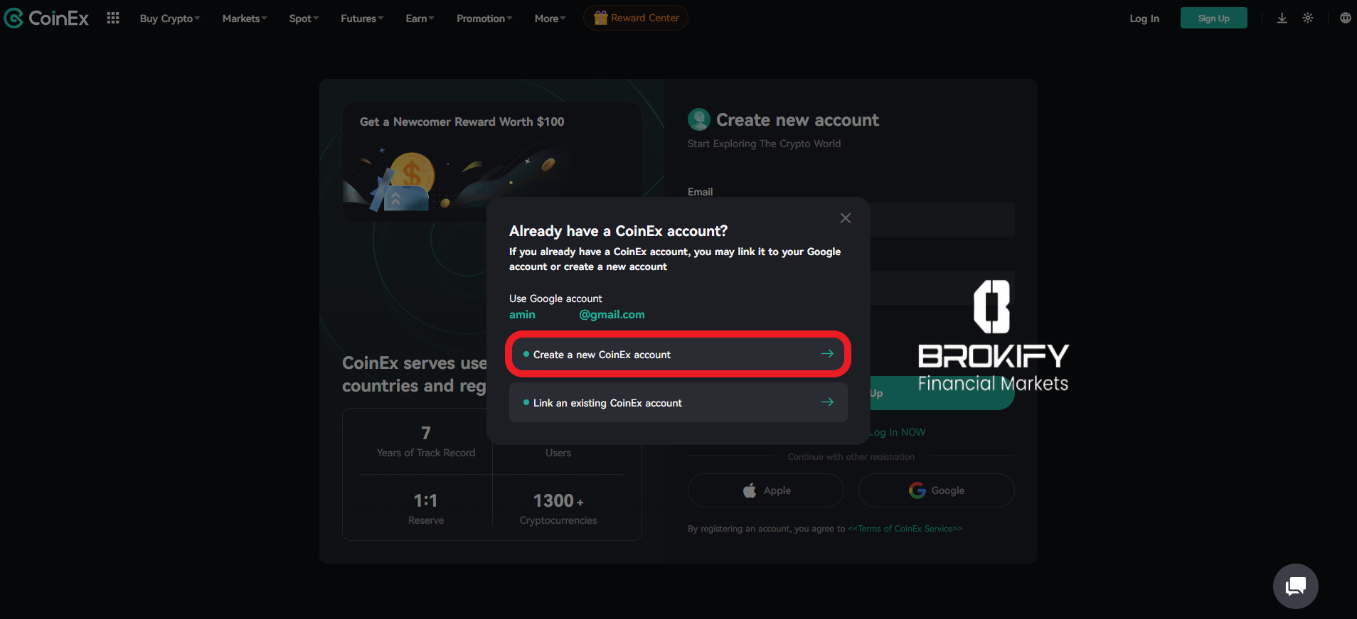 کوینکس - ثبت نام 5