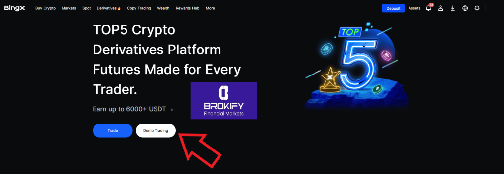 بینگ ایکس - نحوه دمو تریدینگ 1