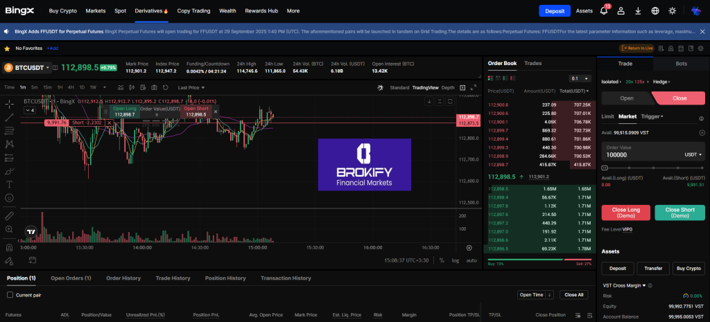 بینگ ایکس - نحوه دمو تریدینگ 2