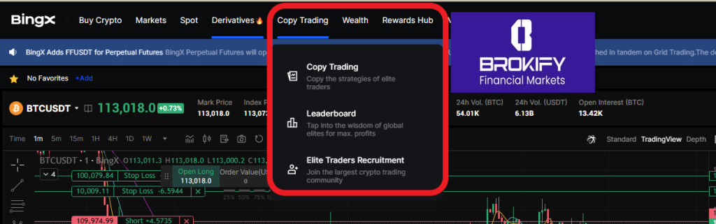 بینگ ایکس - کپی تریدینگ 1