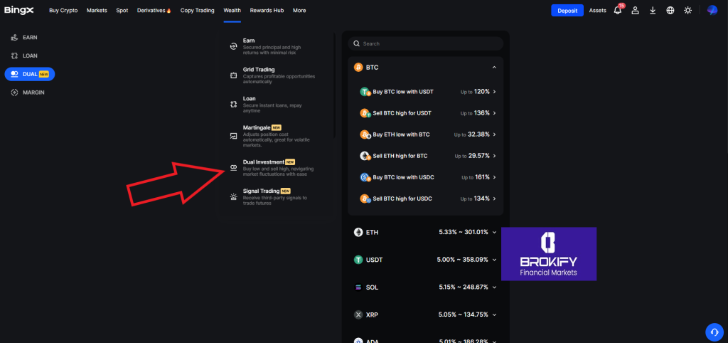 بینگ ایکس - سرمایه گذاری دوگانه