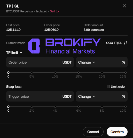 اوکی ایکس - گذاشتن حد سود و حد ضرر (TP/SL) 1