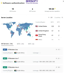 سرورهای vt markets
