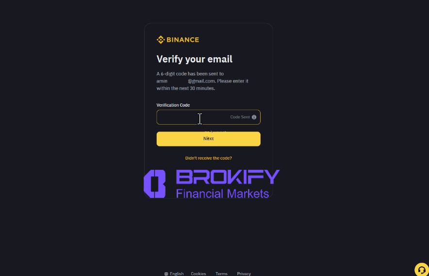 بایننس - نحوه ثبت نام 3