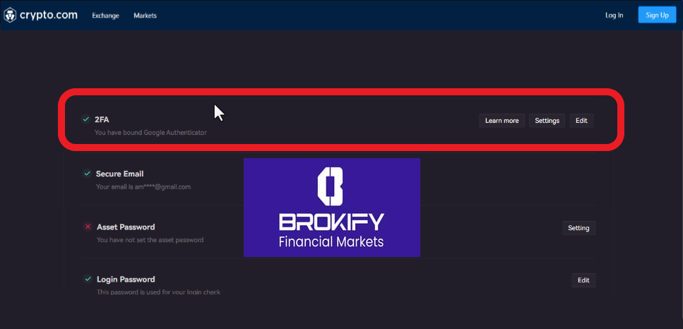 کریپتو دات کام - فعال کردن کد دو عاملی (google authenticator) 3