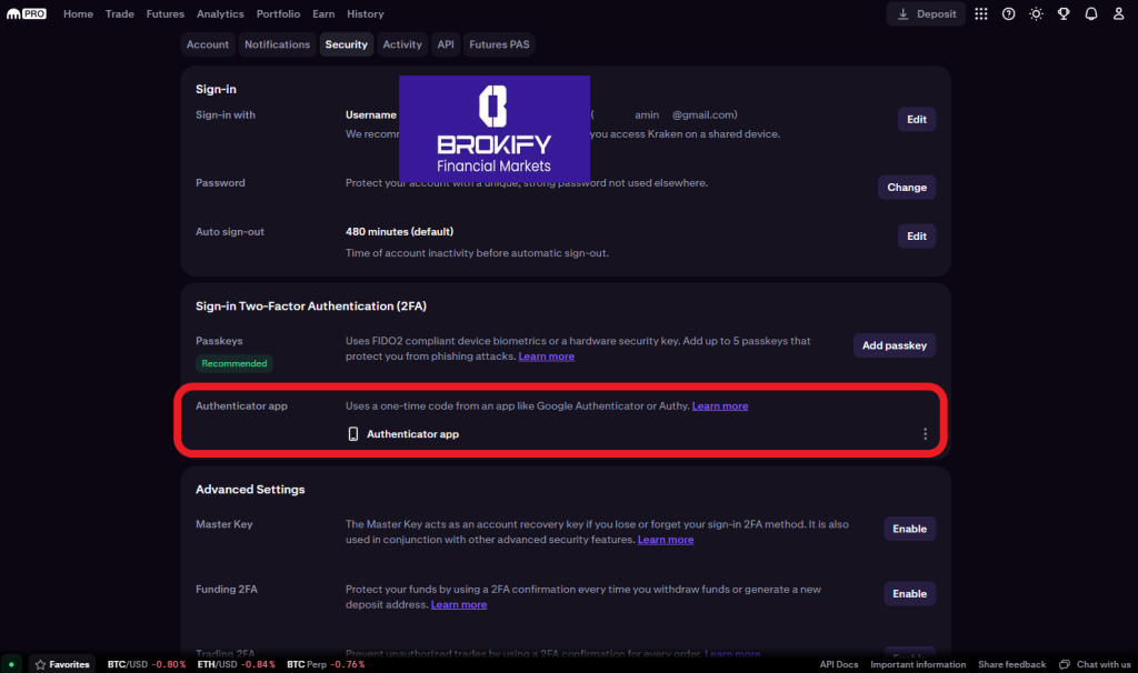 کراکن - فعال کردن کد دو عاملی (google authenticator) 2