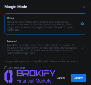 هیوبی گلوبال - انتخاب کراس یا ایزوله بودن معامله