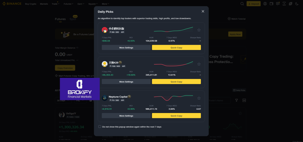 بایننس - کپی تریدینگ 1