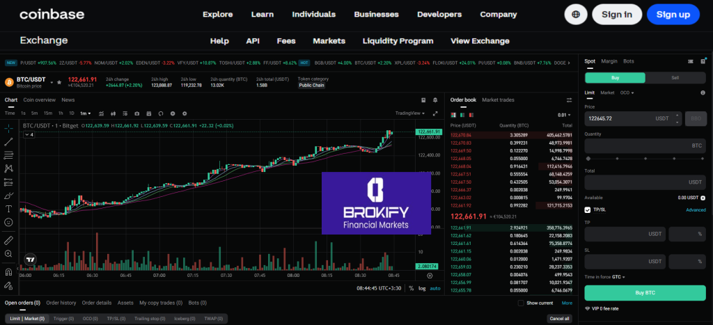 کوین بیس - معامله اسپات