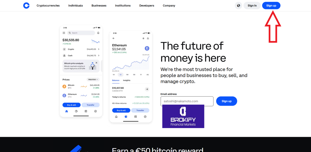 کوین بیس - نحوه ثبت نام 1