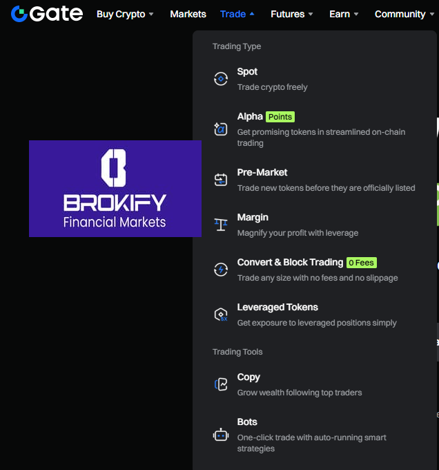 گیت - نحوه انتخاب معاملات اسپات