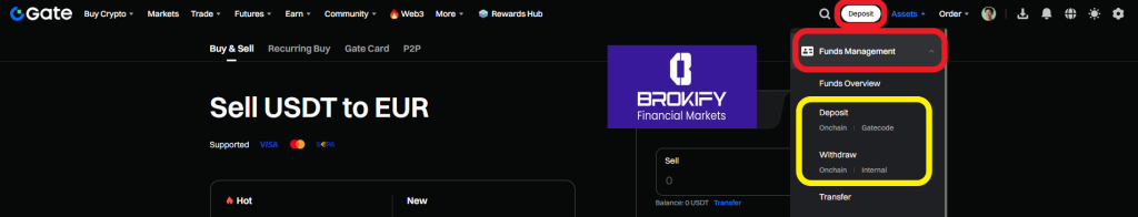 گیت - نحوه واریز و برداشت از حساب