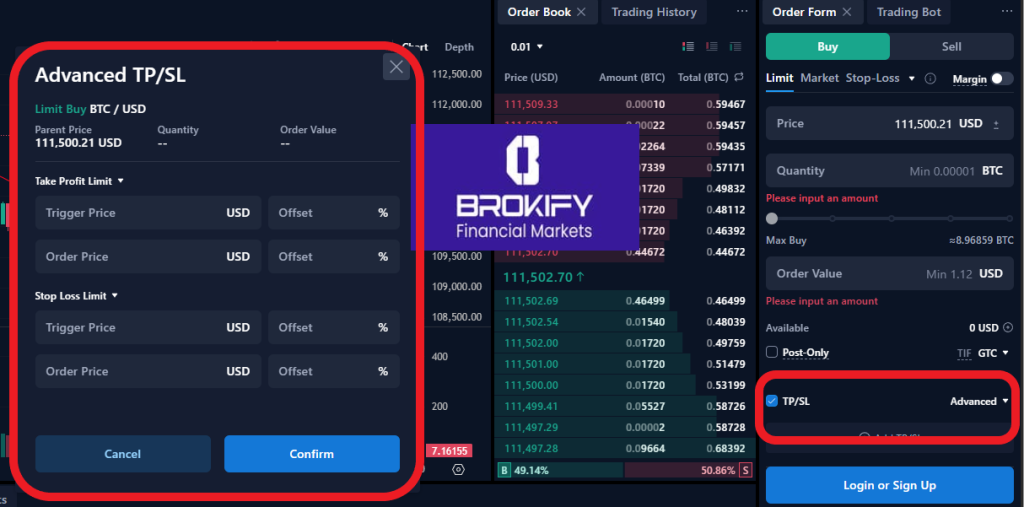 کریپتو دات کام - نحوه حد سود و حد ضرر گذاشتن (Tp/Sl)