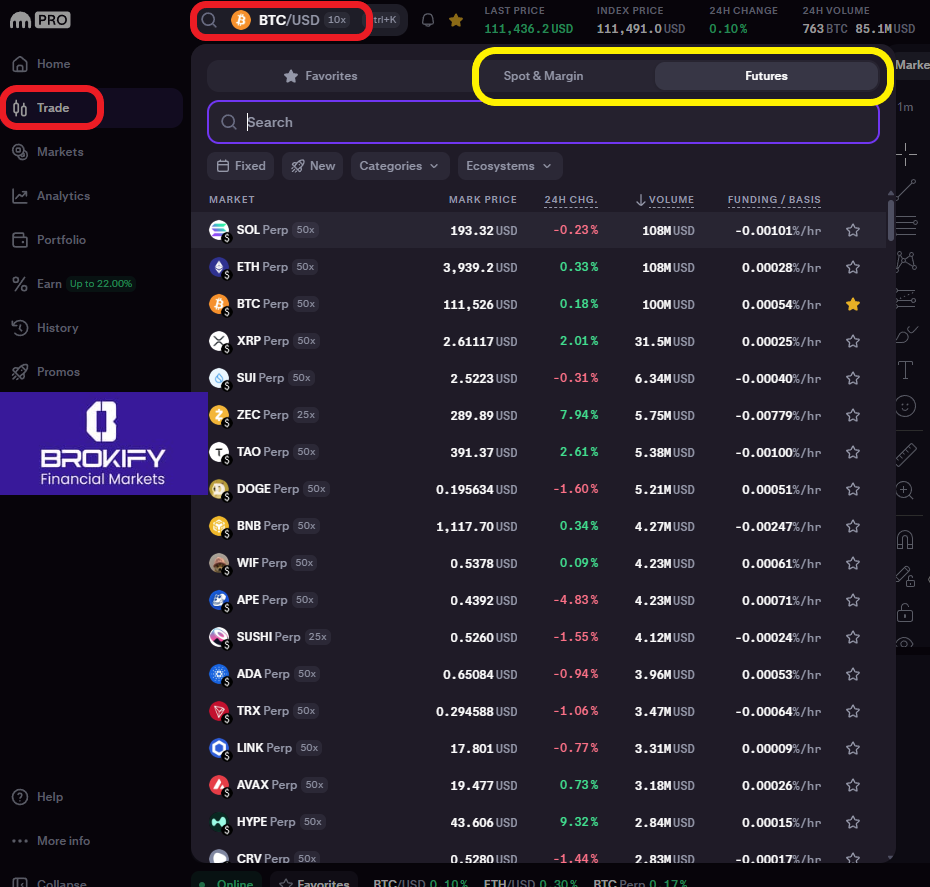 کراکن - نحوه انجام معاملات اسپات و فیوچرز 1