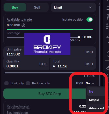 کراکن - نحوه گذاشتن حد سود و حد ضرر (Tp/Sl) 1
