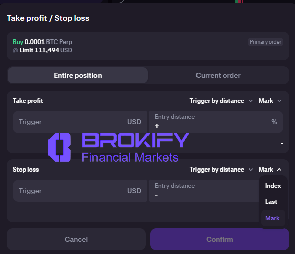 کراکن - نحوه گذاشتن حد سود و حد ضرر (Tp/Sl) 2