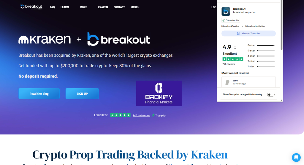 کراکن - پراپ فرم Breakout