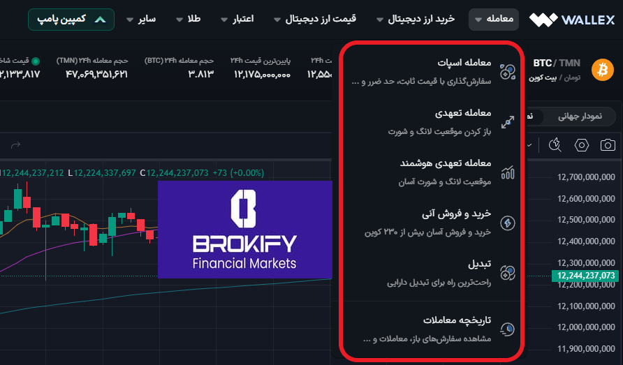 والکس - نحوه انتخاب معاملات اسپات یا فیوچرز
