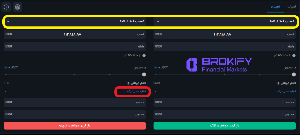 والکس - نوار ابزار معامله گری (فیوچرز)