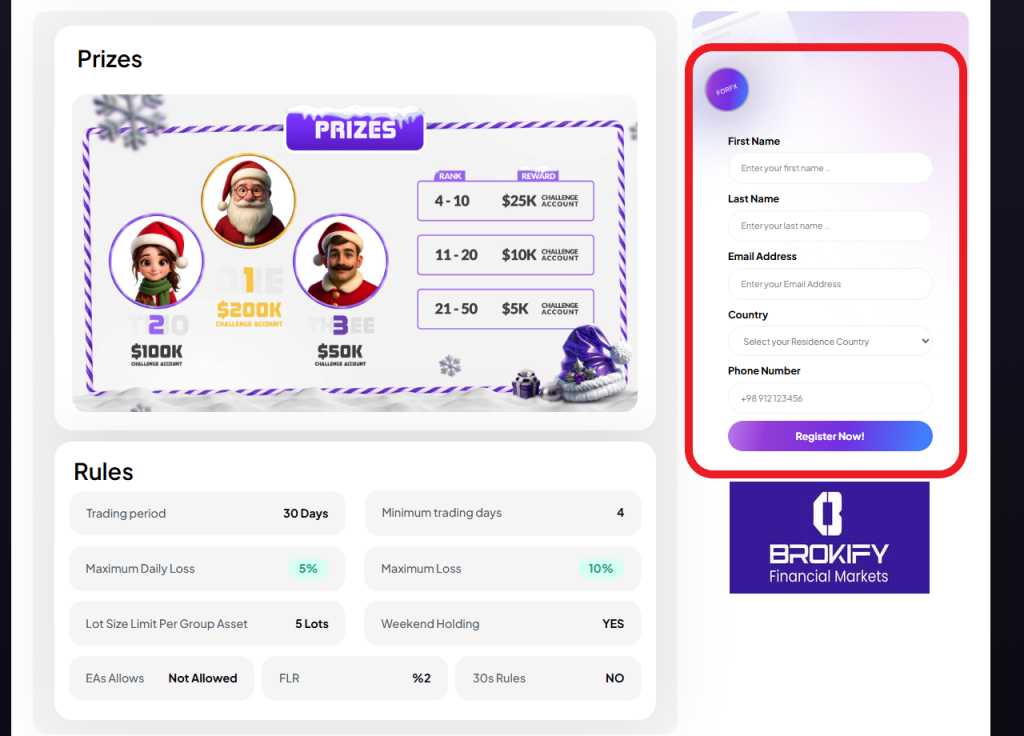 پراپ فور اف ایکس (forfx) - نحوه ثبت نام - 2