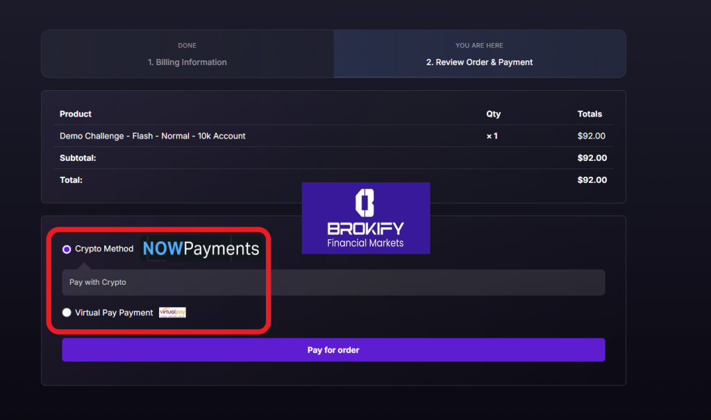 پراپ فور اف ایکس (forfx) - نحوه خرید چالش و حساب معاملاتی - 2