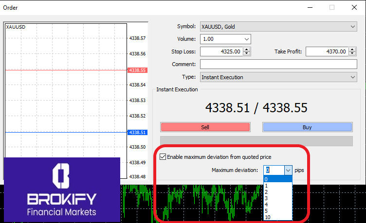 ریکوت (requote ) - نحوه محدود کردن در متاتریدر 4