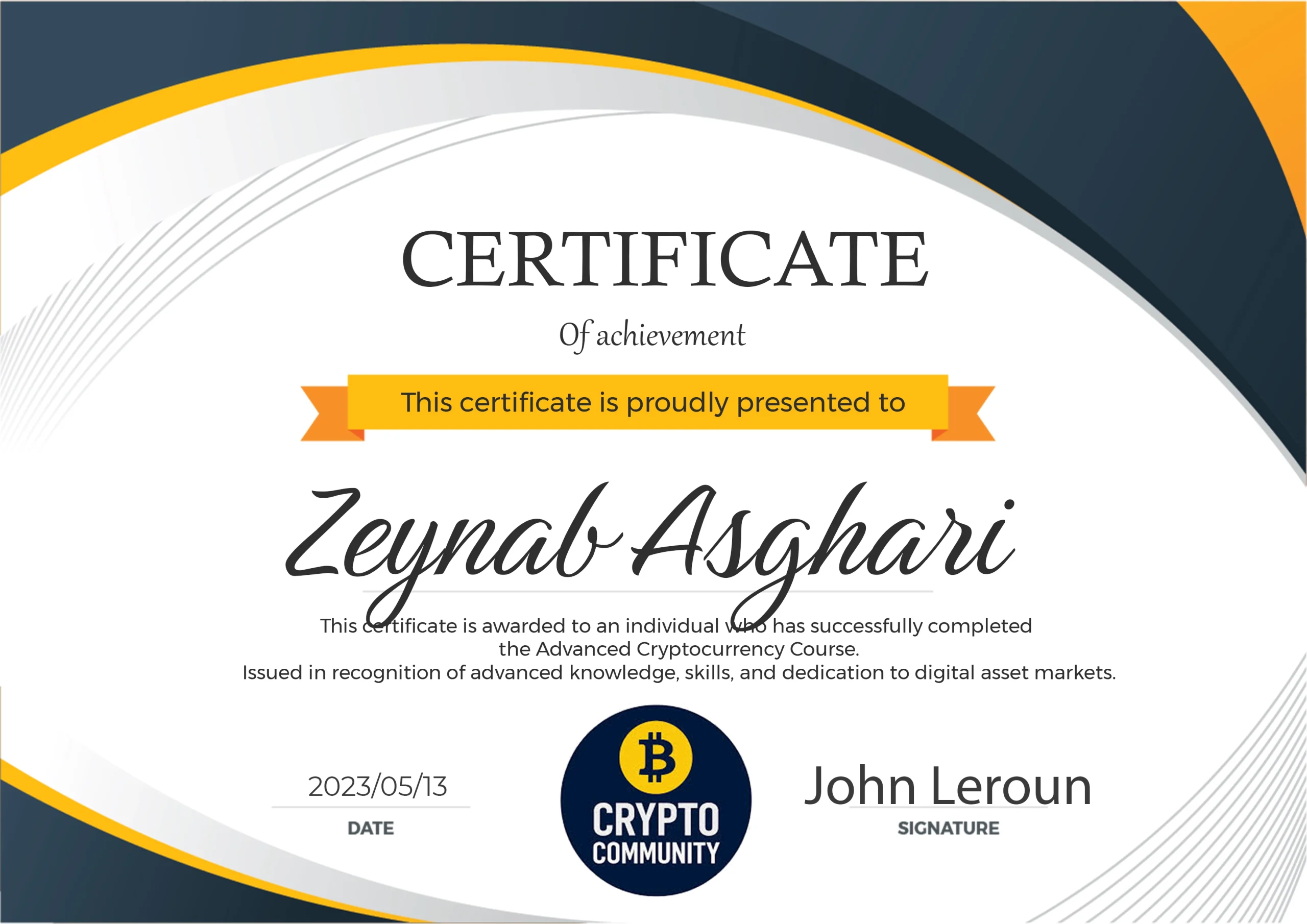 Advanced Cryptocurrency Course