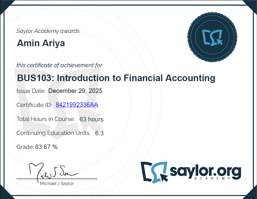 Introduction to Financial Accounting
