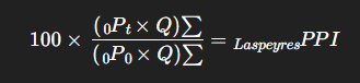 شاخص PPI - فرمول لاسپیرز (Laspeyres)
