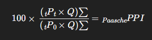 شاخص PPI - فرمول پاشه (Paasche)