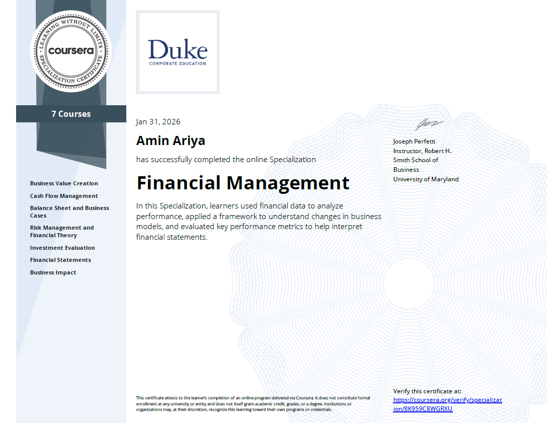 Financial Management From Duke Corporate Education