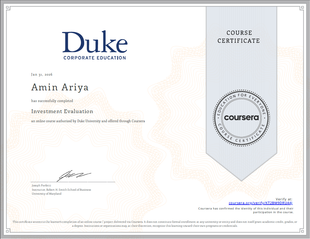 Investment Evaluation